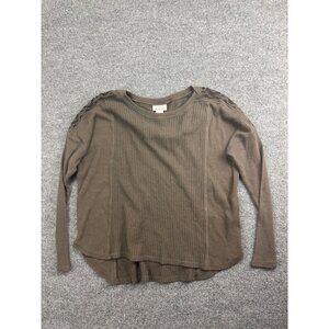 Ariat Women's Olive Brown Waffle Knit Crewneck Sweater